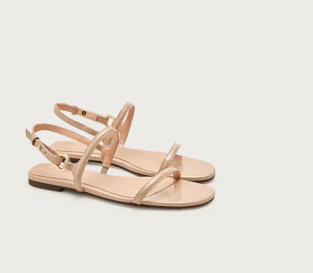 New! J.Crew Audrey Sz 9.5 Sandal in Patent Leather Rich Taupe